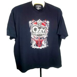 Ozzy Osbourne Men's Gothic Skeleton Cross Graphic T-Shirt Black Viking 5XL Metal